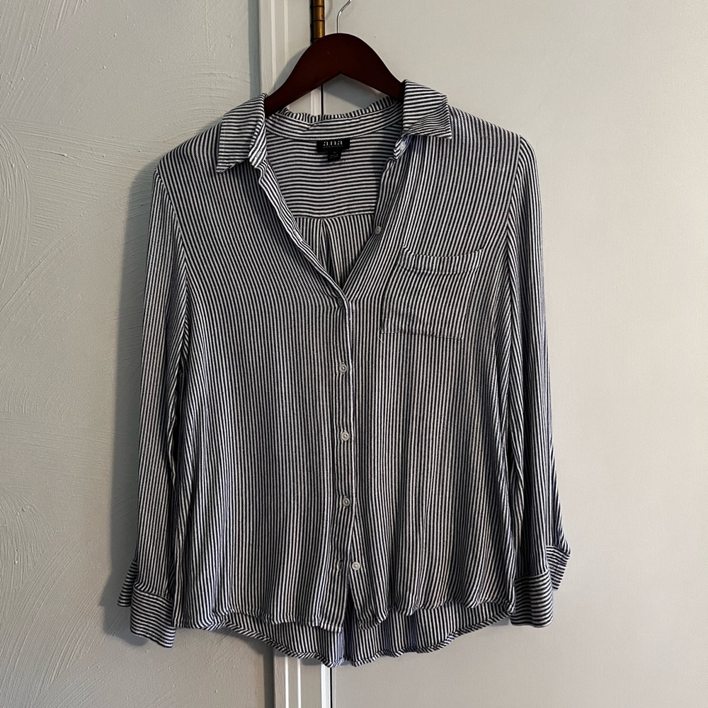 A.N.A. Blue pinstripe button down shirt